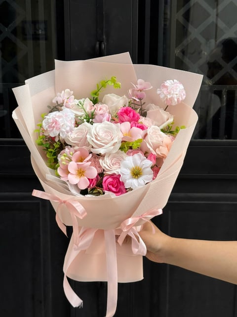 Bó Hoa Lụa Mix Hoa Sáp Mẫu 3