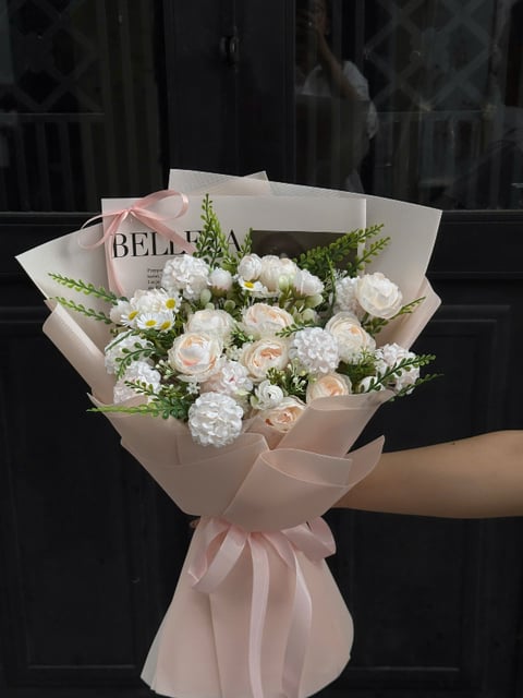Bó Hoa Lụa Mix Hoa Sáp Mẫu 5