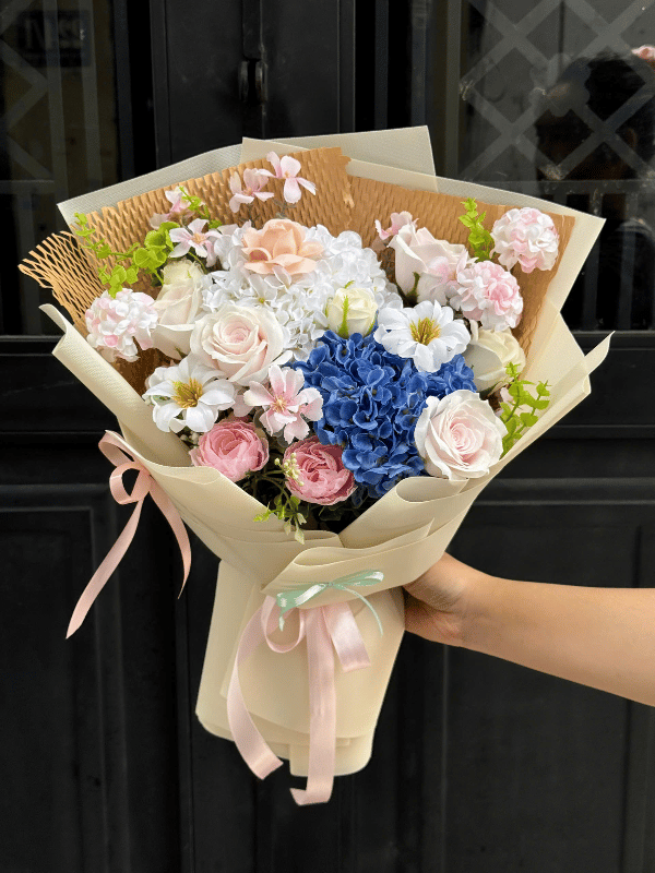 Bó Hoa Lụa Mix Hoa Sáp Mẫu 1 – ảnh 1