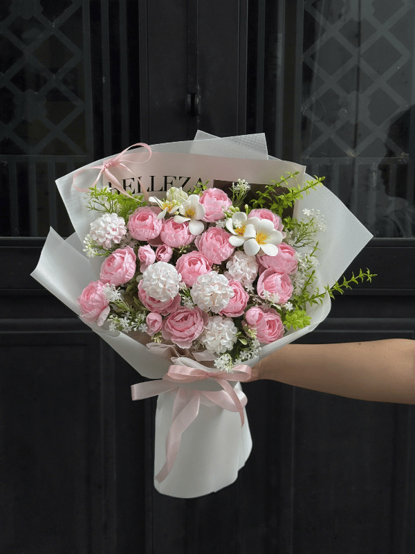 Bó Hoa Sáp Mix Hoa Lụa Mẫu 4 – ảnh 1