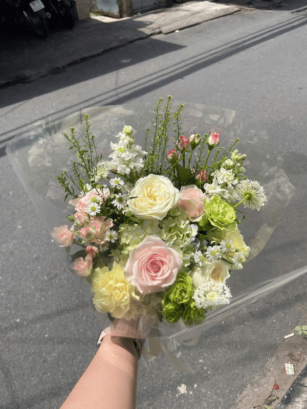 Hoa Mix Thả Bình Tone Vàng – ảnh 1